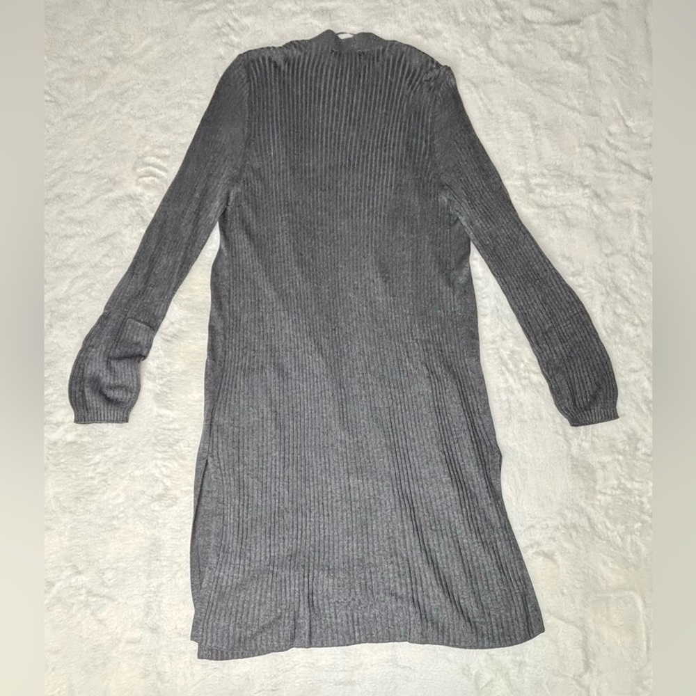 INC International Concepts Gray Ribbed Duster Cardigan Large - Picture 5 of 12